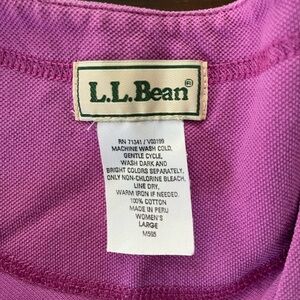 L.L. Bean Women's Pink Cotton Top 100% cotton pre-owned 3/4 sleeve  size L